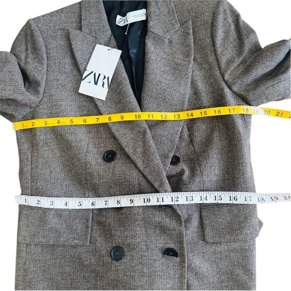 Zara brown blazer with pockets size M NEW - Picture 7 of 9